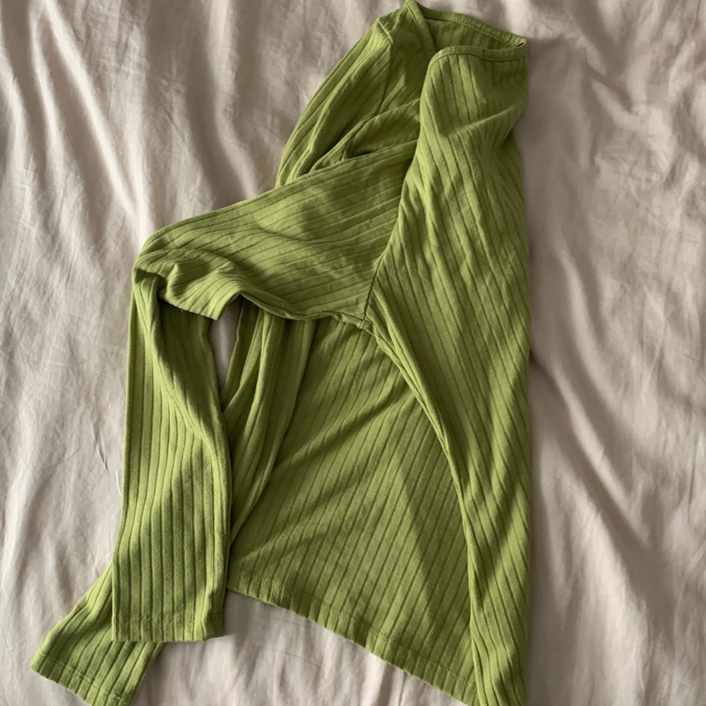 NA-KD Ribbed Ruched Green Top - Picture 9 of 9
